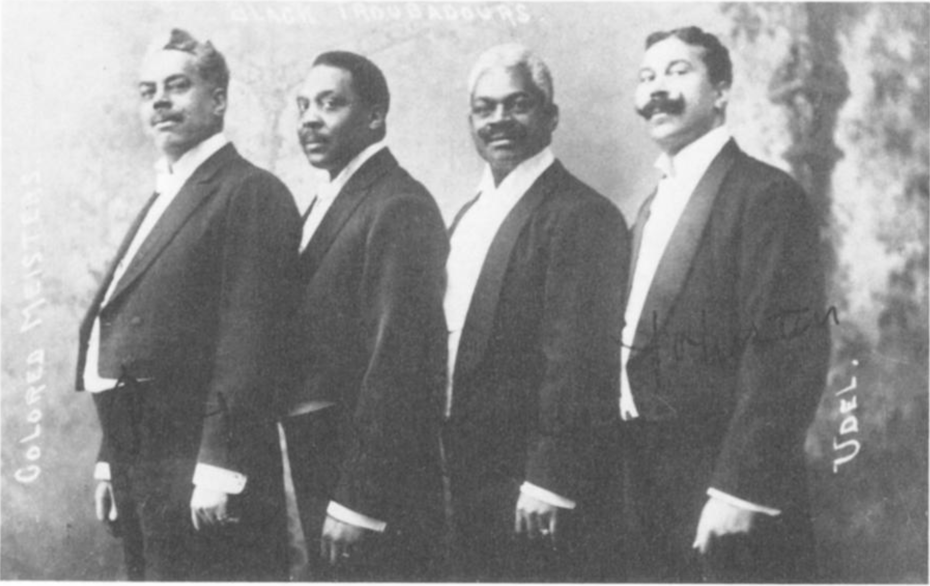 Image of the Black Troubadours, Charles Payne is the first one on the left.